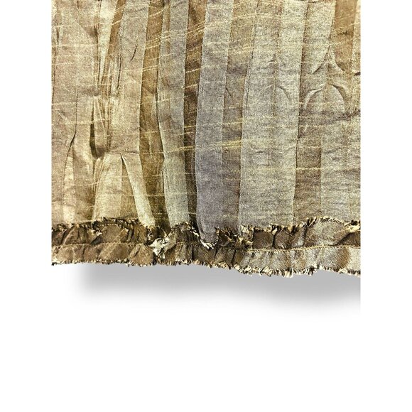 Chez Vous de France Y2K Bronze Sleeveless Ruffle Trim Boho Top Size Large - Picture 8 of 13